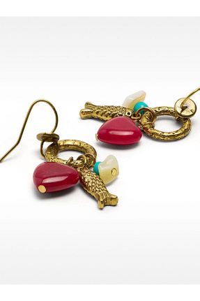 گوشواره جواهر رنگی سنگ طبیعی PARFOIS - کد 955530258