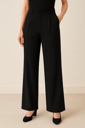 شلوار پارچه ای مشکی زنانه سایز اورجینال eywear - کد 955657425