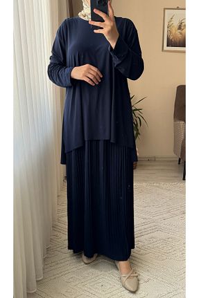 ست بالاتنه و پائین تنه سرمه ای زنانه بافتنی Mina Terzi&Butik - کد 955854566