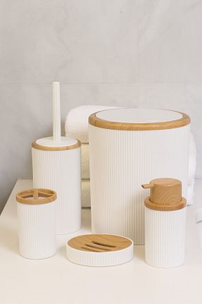 ست حمام سفید پلاستیک Makri - کد 854968799
