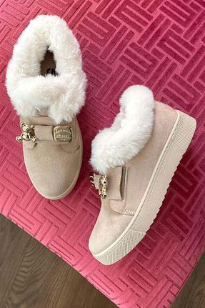بوت / نیم بوت بژ زنانه چرم مصنوعی Bambi - کد 772226444