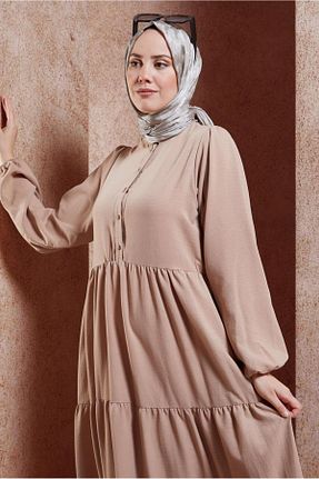 شال بژ زنانه پلی استر Alvina - کد 857789633