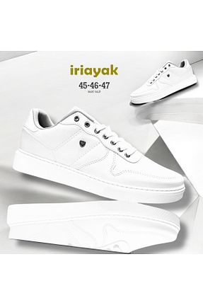 کفش اسنیکر سفید مردانه بند دار İriayak - کد 887574223