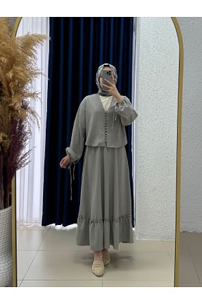 ست بالاتنه و پائین تنه حجاب رنگی زنانه رگولار MİHRA STORE - کد 940993264