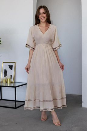 لباس بژ زنانه بافتنی Le Savu - کد 924152134