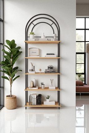 قفسه کتاب قهوه ای 199 سانتی متر Mobitopya - کد 795523070
