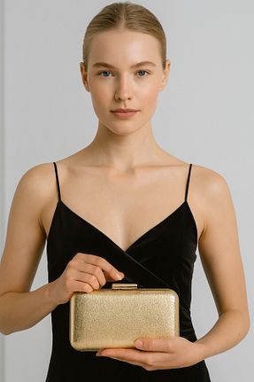 کیف مجلسی طلائی زنانه پارچه ای Biçanta - کد 778049102