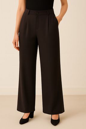 شلوار پارچه ای قهوه ای زنانه سایز اورجینال eywear - کد 955657429