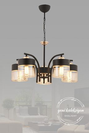 لوستر مشکی فلزی ESSLİGHT - کد 939602907