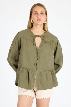 پیراهن خاکی زنانه گشاد Lexsina - کد 953943051