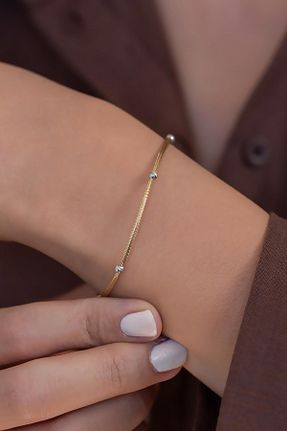 دستبند طلا زرد زنانه 14 عیار Bayar Gold - کد 954182614