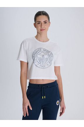 تیشرت اسپرت سفید زنانه رگولار Fenerbahçe - کد 954352252