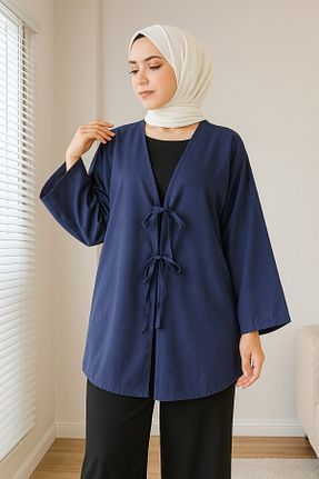 تونیک حجاب سرمه ای زنانه پنبه ای ZUZUQO - کد 954755489