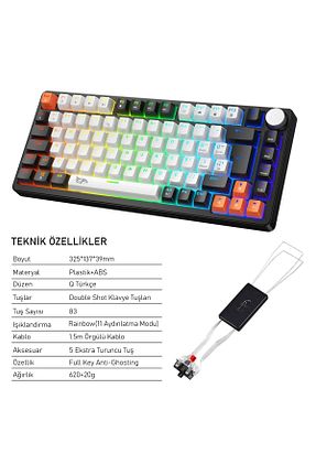 کیبورد گیمر سفید gameagle - کد 954933502