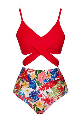 ست بیکینی رنگی زنانه لیکرا SAILOR moda - کد 955183027