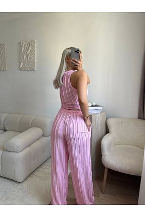 ست بالاتنه و پائین تنه صورتی زنانه بافتنی Zora Butik - کد 955219208