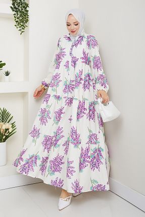 لباس حجاب بنفش زنانه A-line modapark.ist - کد 955293283