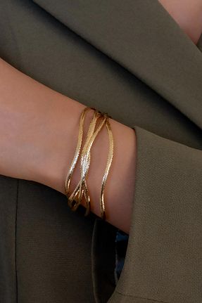 دستبند طلا زرد زنانه 14 عیار Bayar Gold - کد 955462377