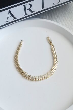 دستبند استیل (فولاد) طلائی زنانه استیل ضد زنگ DEMOKAN - کد 955435545