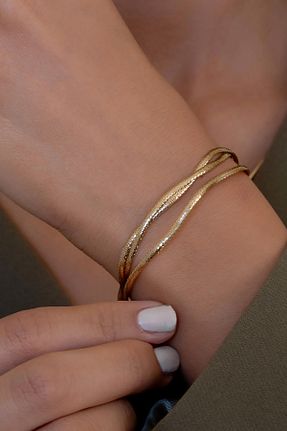 دستبند طلا زرد زنانه 14 عیار Bayar Gold - کد 955423124