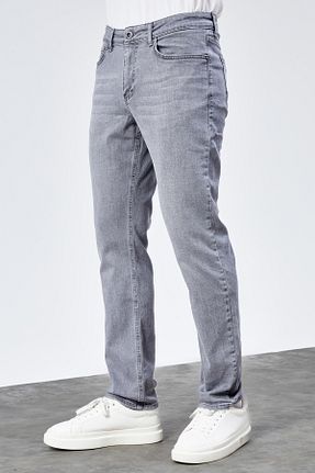 شلوار جین طوسی مردانه رگولار HLT JEANS - کد 902713320