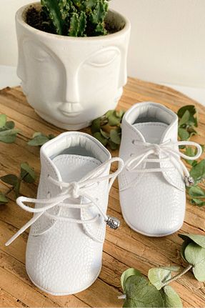 بوت خانگی سفید بچه گانه چرم خالص Li Puna - کد 74875625