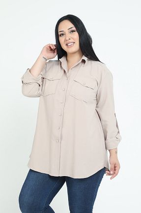 پیراهن سایز بزرگ طوسی زنانه رگولار DISENTIS MODEST - کد 141055455