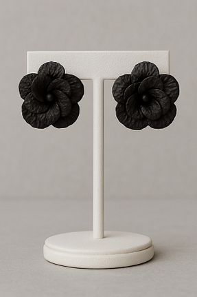 گوشواره جواهر مشکی میخ Lu Atelier - کد 874955921