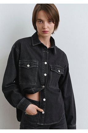 پیراهن طوسی زنانه یقه پیراهنی Mavi - کد 893533113