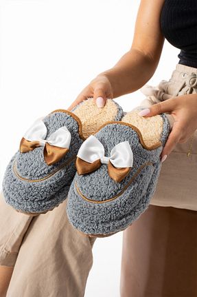 دمپائی طوسی زنانه پارچه ای Moda Devrin - کد 856537087