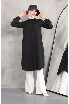 تونیک حجاب مشکی زنانه پنبه پلی استر Kirazgym - کد 804597346
