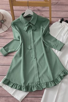 تونیک حجاب سبز زنانه پلی استر Ruj Moda - کد 41297837
