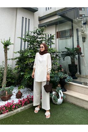 ست بالاتنه و پائین تنه نباتی زنانه بافتنی Moda Lippa - کد 953079403