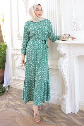 لباس حجاب سبز زنانه رگولار İmajButik - کد 904066339