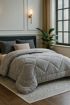 لحاف دونفره طوسی 195 x 215 beyazlale - کد 812124316