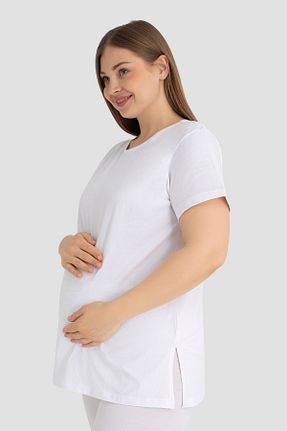 تیشرت بارداری سفید زنانه پنبه ای Arma Yıldız - کد 952304149