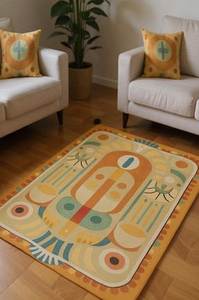 فرش بژ قابل شستشو Rugs Modern Halı - کد 955386190