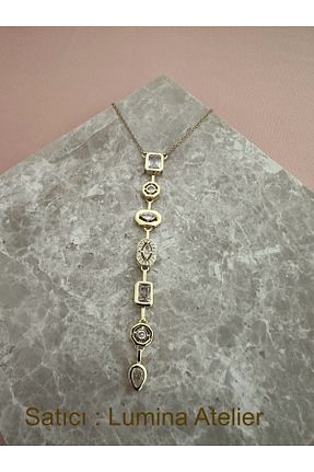 گردنبند استیل ( فولاد ) زرد زنانه استیل ضد زنگ Lumina Atelier - کد 935047241