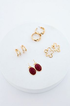 گوشواره جواهر قرمز منجق Penti - کد 920535824