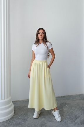 شلوار زرد زنانه بافتنی Hatun Atila - کد 939118145