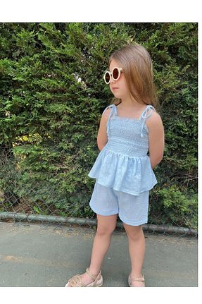 ست بالاتنه و پائین تنه آبی بچه گانه بافتنی My Kids Wear - کد 944539326