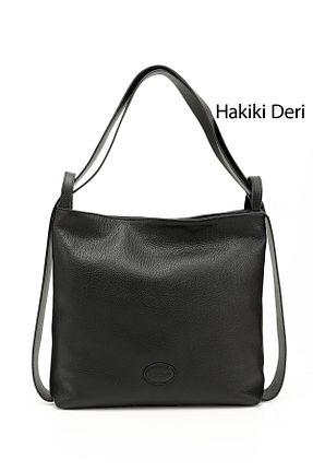 کیف دوشی مشکی زنانه چرم خالص GÖNDERİ(R) - کد 744048826