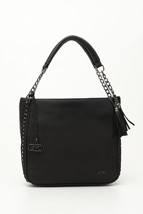 کیف دوشی مشکی زنانه چرم مصنوعی GÖNDERİ(R) - کد 376967610