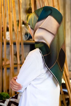 روسری سبز 90 x 90 Vissona - کد 72693687