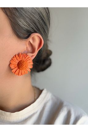 گوشواره جواهر نارنجی حصیر Owentis - کد 956002915