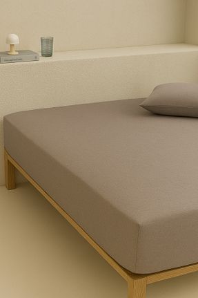 ست ملحفه دونفره بژ پنبه ای Nart Home - کد 956301483