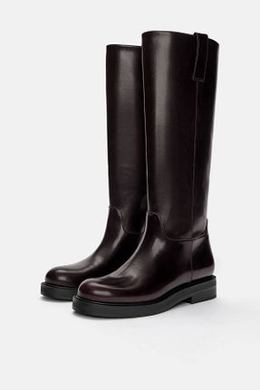 چکمه زرشکی زنانه پلی اورتان Pull & Bear - کد 956312307