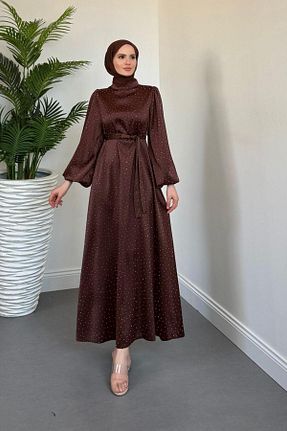 لباس مجلسی حجاب رنگی زنانه یقه ایستاده MERVEN AKYÜZ - کد 956391748