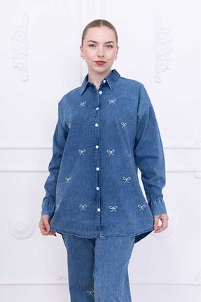 ست بالاتنه و پائین تنه آبی زنانه جین Weak Blue - کد 956463418