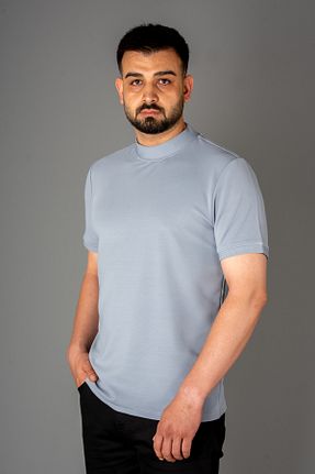 تیشرت آبی مردانه اسلیم فیت ZEKİ ÖZER - کد 956892157